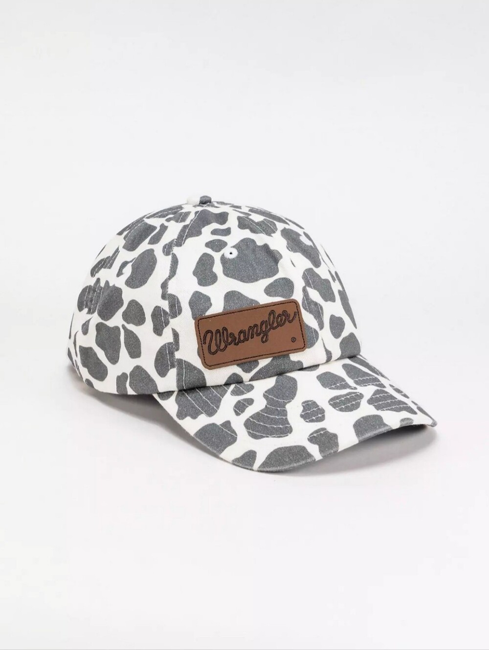 Wrangler Womens White & Gray Patterned Baseball Cap